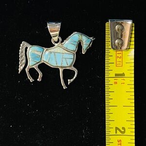 Kingsman Turquoise Horse Pendant Sterling Silver 1.25 ct